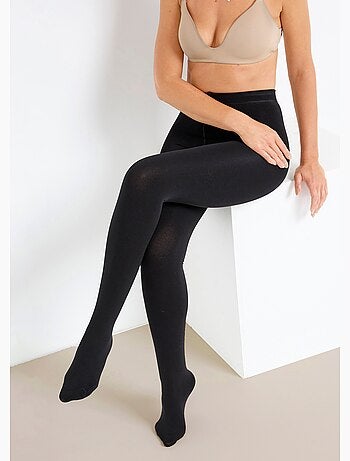 Collant polaire noir opaque - la paire - Afibel