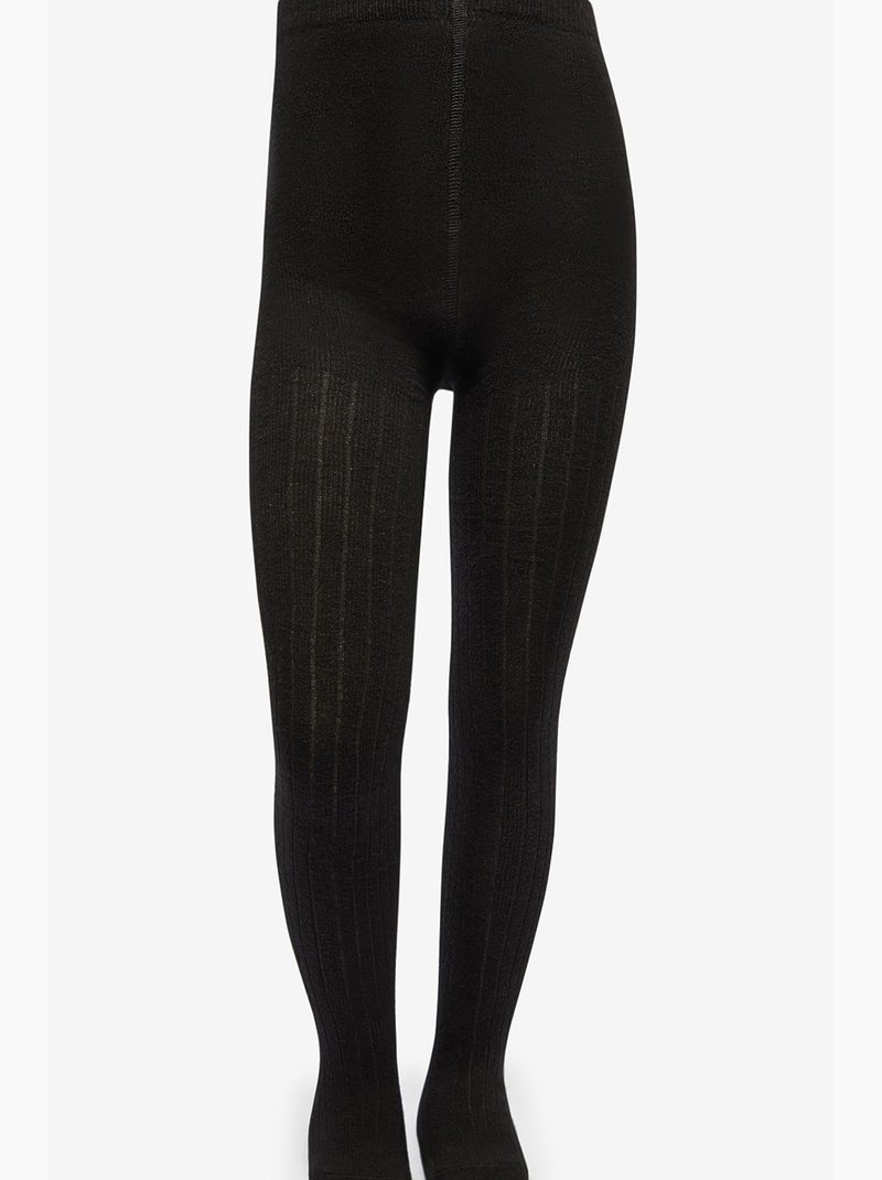 Collant pretty rib fille penti Noir - Kiabi