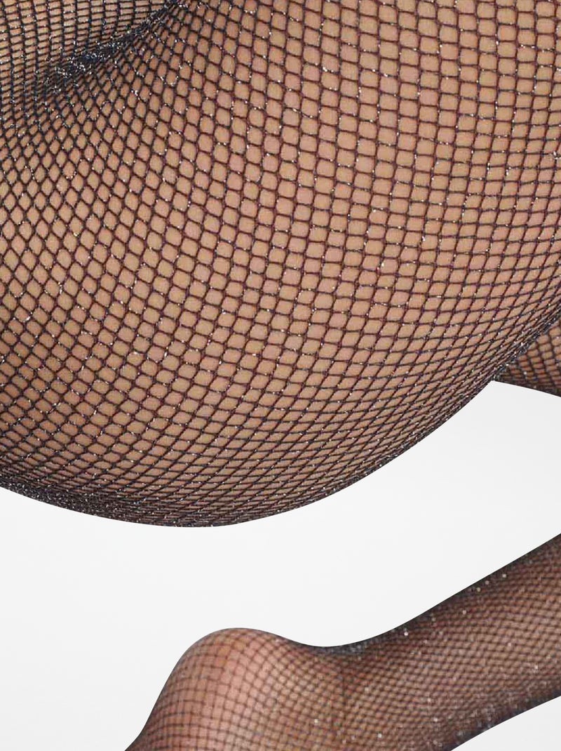 Collant résille fils argentés 'Dim' noir - Kiabi