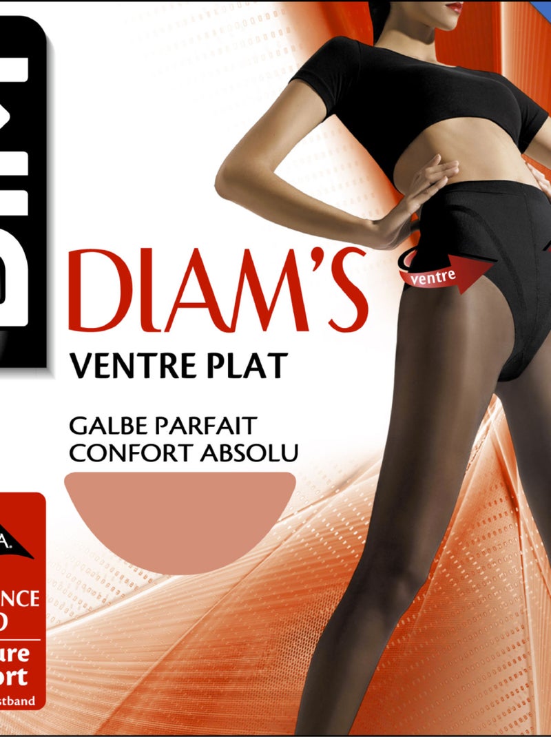 Collant semi-opaque 25D Diam's Ventre Plat Beige Femme