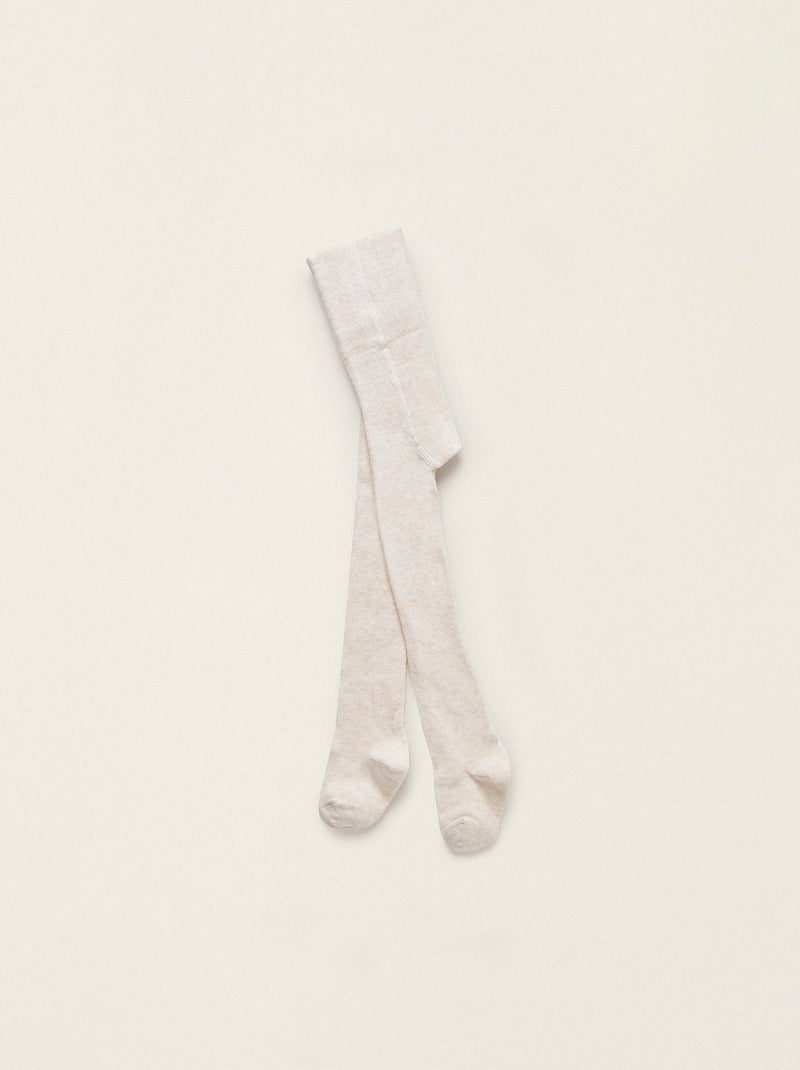 Collant Taille Haute en Coton Beige clair - Kiabi