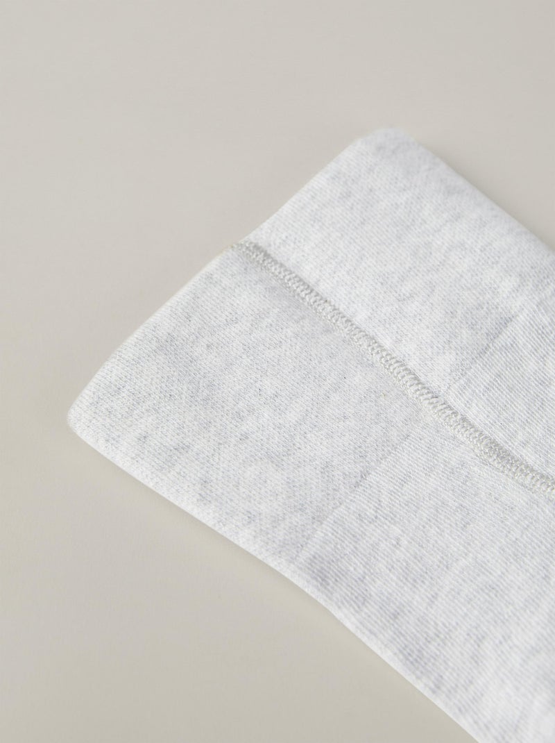 Collant Taille Haute en Coton Gris clair - Kiabi