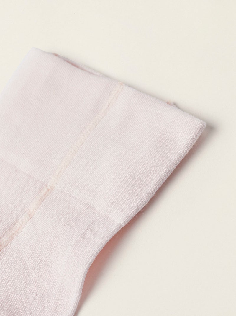 Collant Taille Haute en Coton Rose - Kiabi