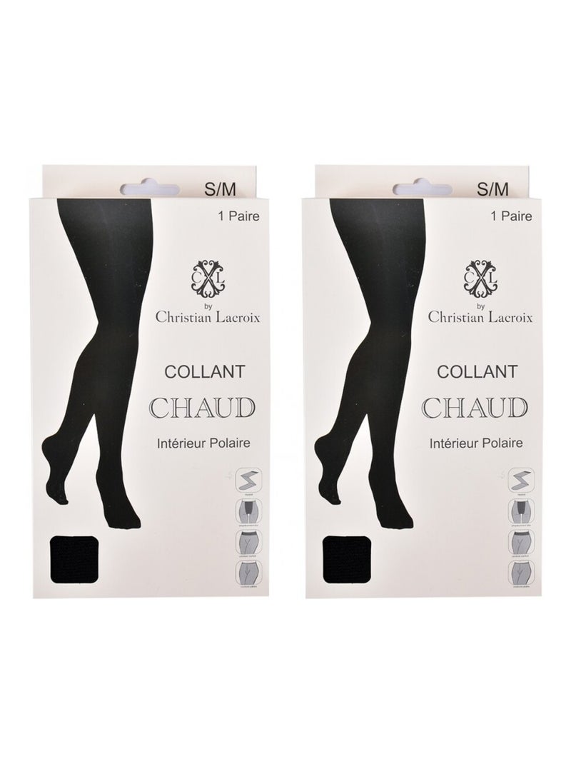 Collant Thermo CXL By CHRISTIAN LACROIX - Pack de 2 Noir - Kiabi