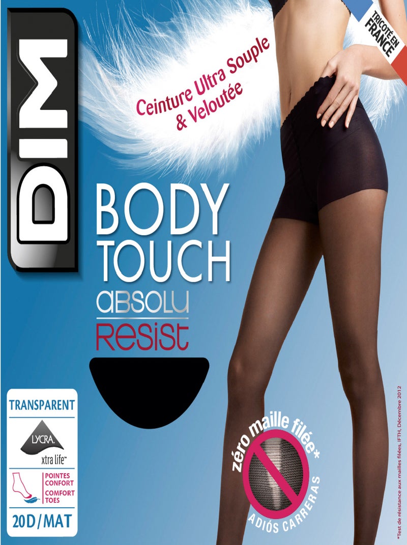 Collant Transparent 20D Body Touch Absolu Resist Noir - Kiabi