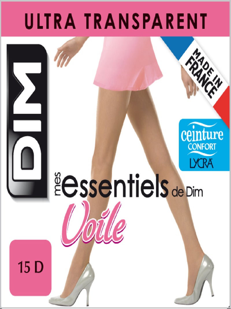 Collant Voile Transparent 15D Mes Essentiels De Dim Beige argile - Kiabi
