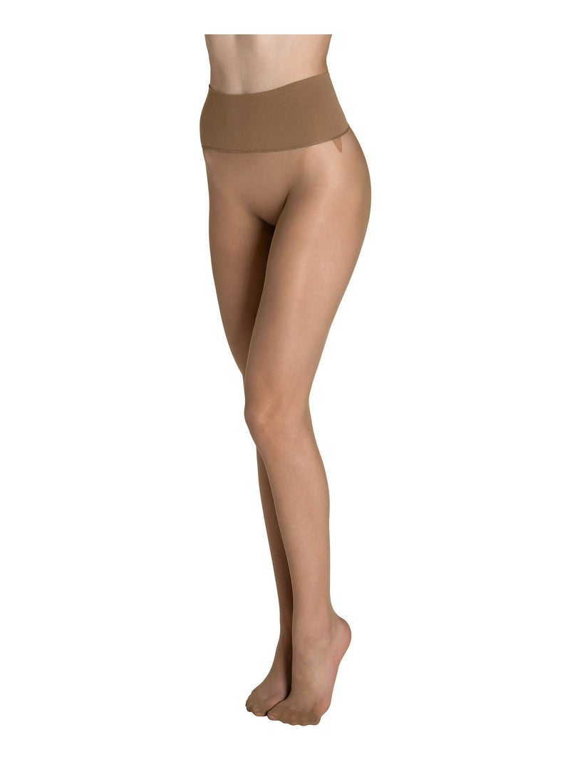Collants 15 DEN sans coutures ceinture 10cm Invisible Beige - Kiabi