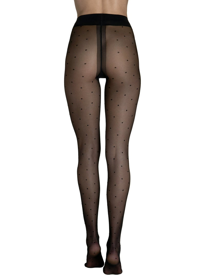 Collants 20 den à pois fashion dots Noir - Kiabi