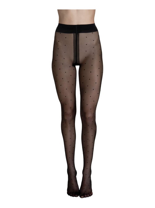 Collants 20 DEN à pois Fashion Dots noir - Kiabi