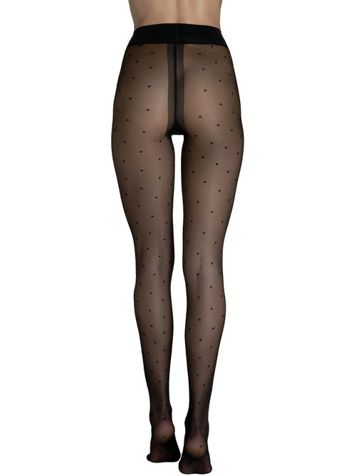 Collants 20 DEN à pois Fashion Dots noir - Kiabi