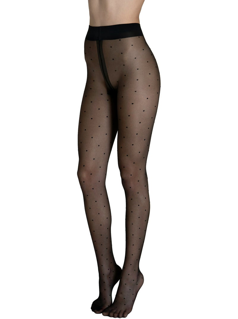 Collants 20 DEN à pois Fashion Dots noir Noir - Kiabi