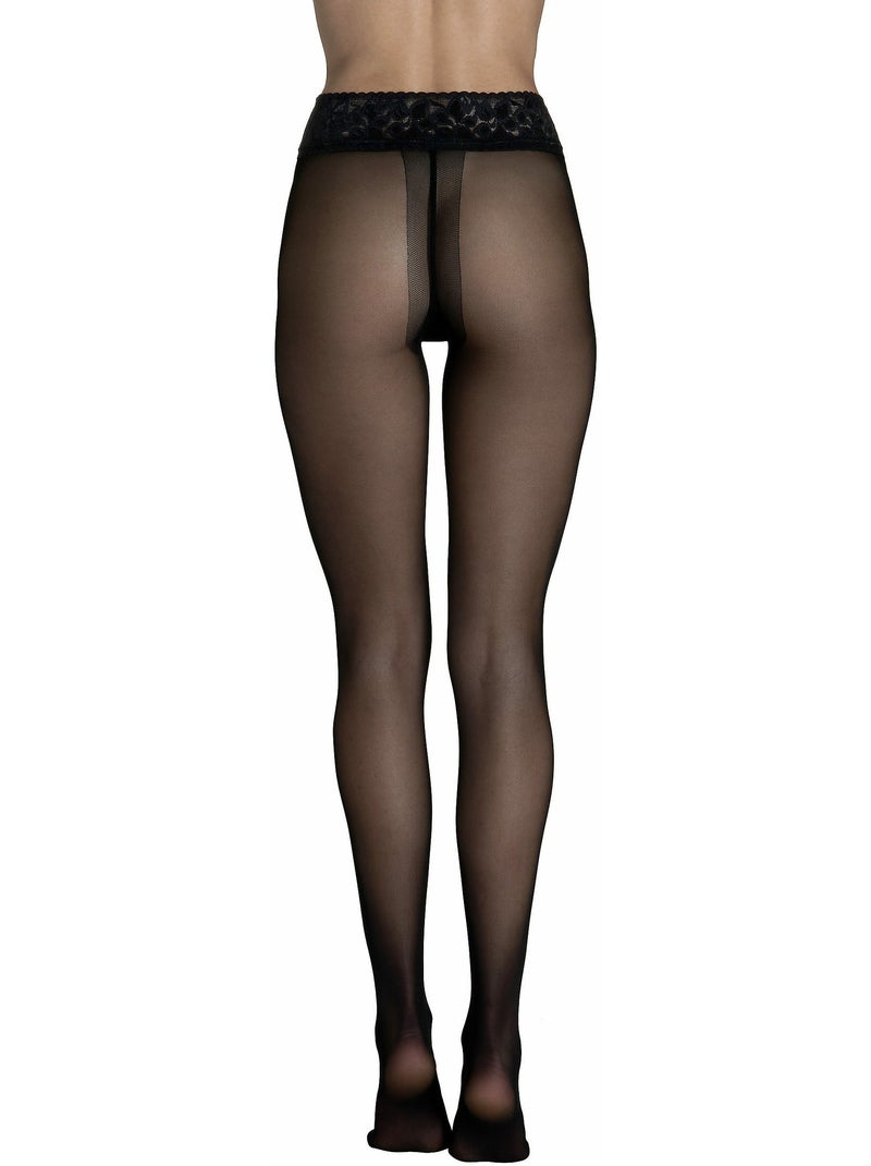 Collants 30 DEN transparents ceinture décorative Selection noir Noir - Kiabi