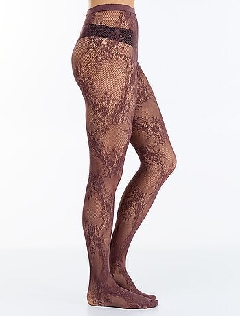 Collants à fleurs effet dentelle