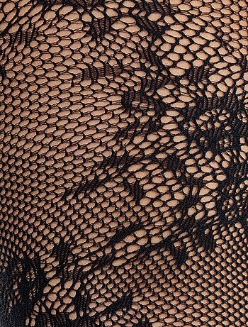 Collants à fleurs effet dentelle