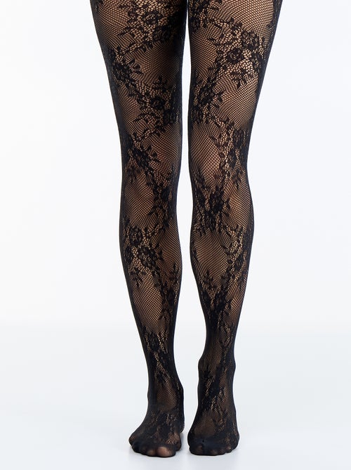 Collants à fleurs effet dentelle - Kiabi Collants à fleurs effet dentelle - Kiabi