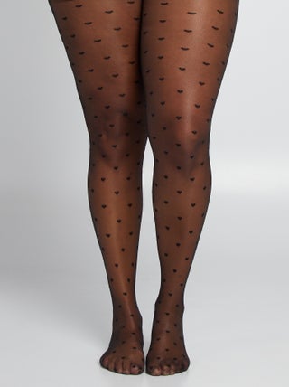 Collants à motifs cœurs