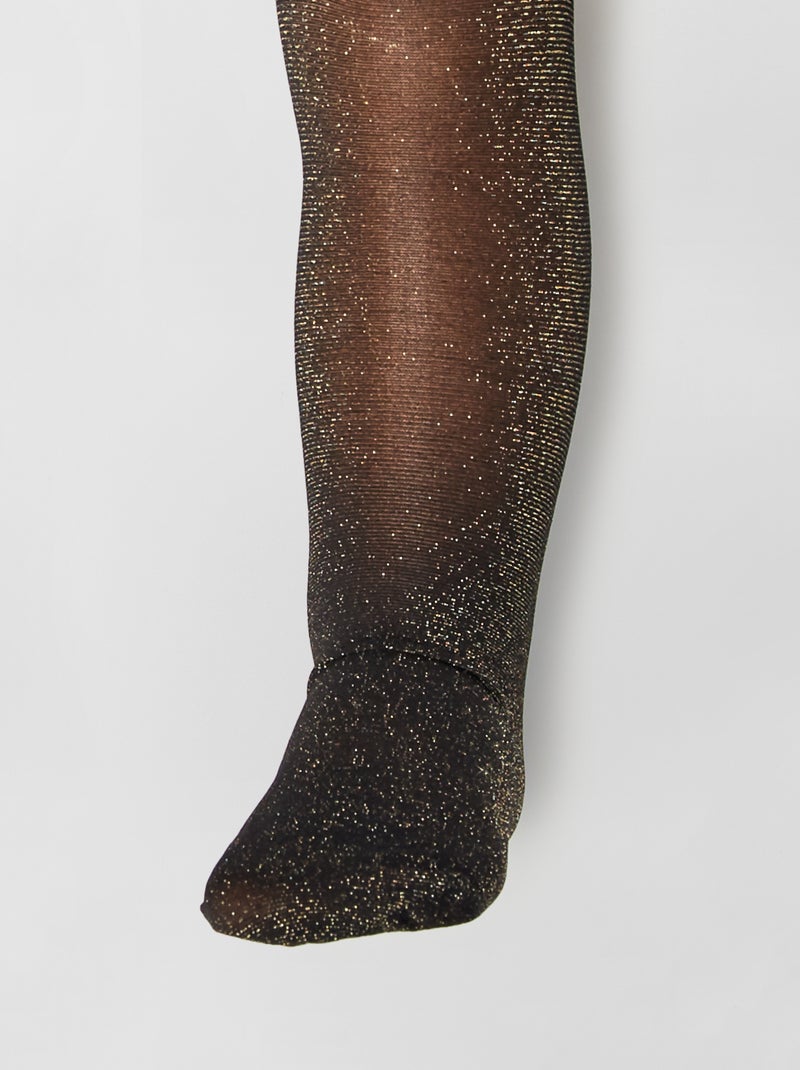 Collants à pois pailleté noir - Kiabi