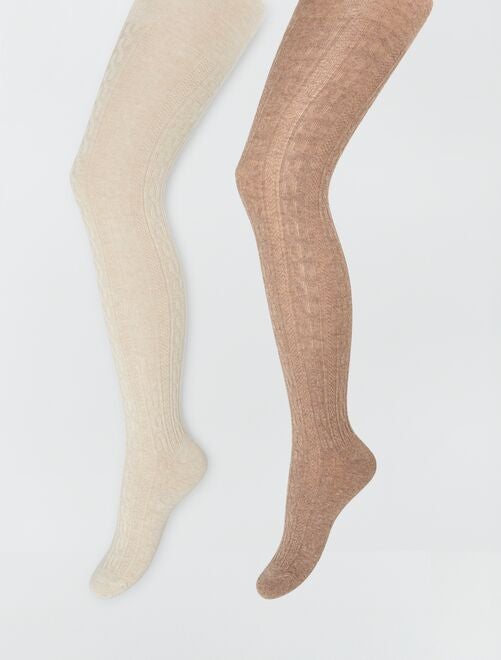 Collants chauds en maille - Lot de 2 - Kiabi