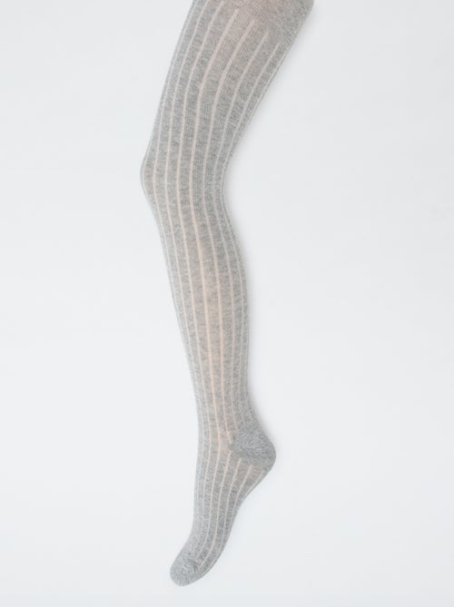 Collants chauds en maille côtelée - Lot de 2 - Kiabi