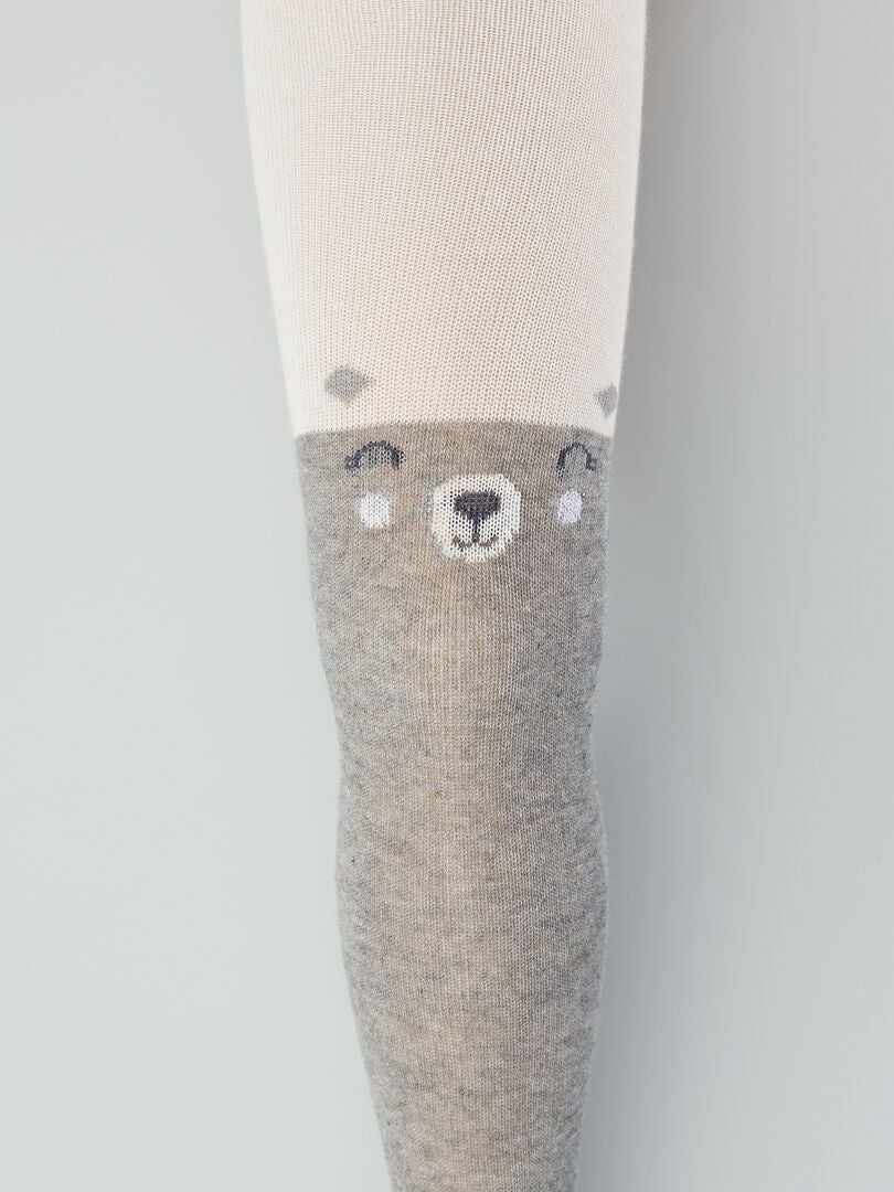 Collants chauds fantaisie - 2 pièces Gris - Kiabi