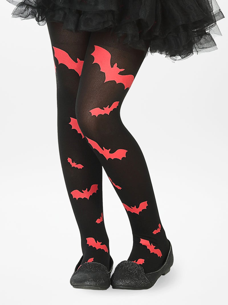 Collants 'chauves souris' - Déguisement noir/rouge - Kiabi