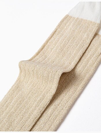 Collants côtelés avec fils de lurex