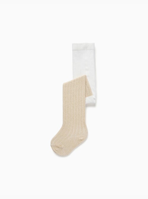 Collants côtelés avec fils de lurex - Kiabi