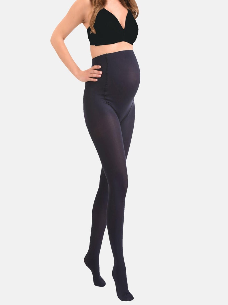 Collants de grossesse opaques confortables 60den (Mamsy) Bleu marine - Kiabi