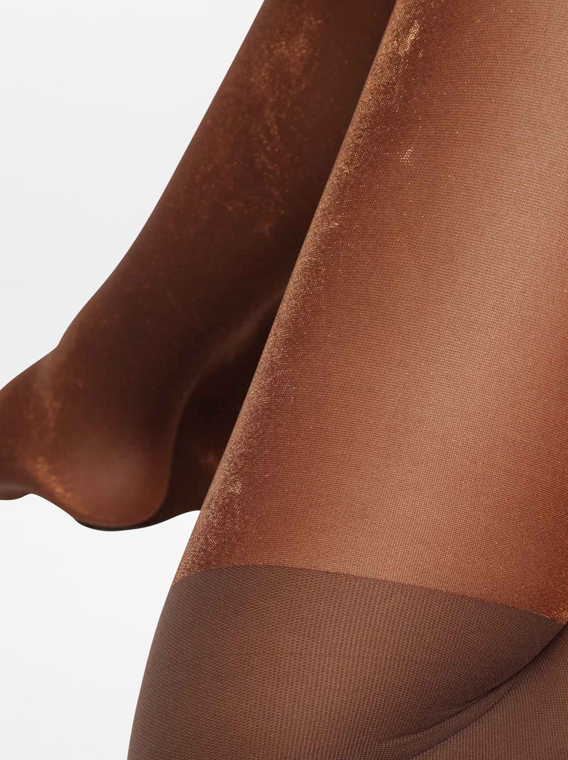 Collants 'Dim' cuivrés 26D Marron - Kiabi
