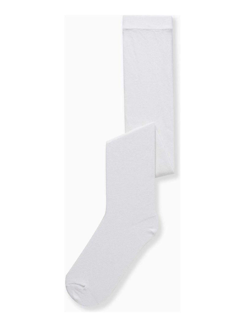 Collants en Maille Anti-Boulochage Blanc - Kiabi