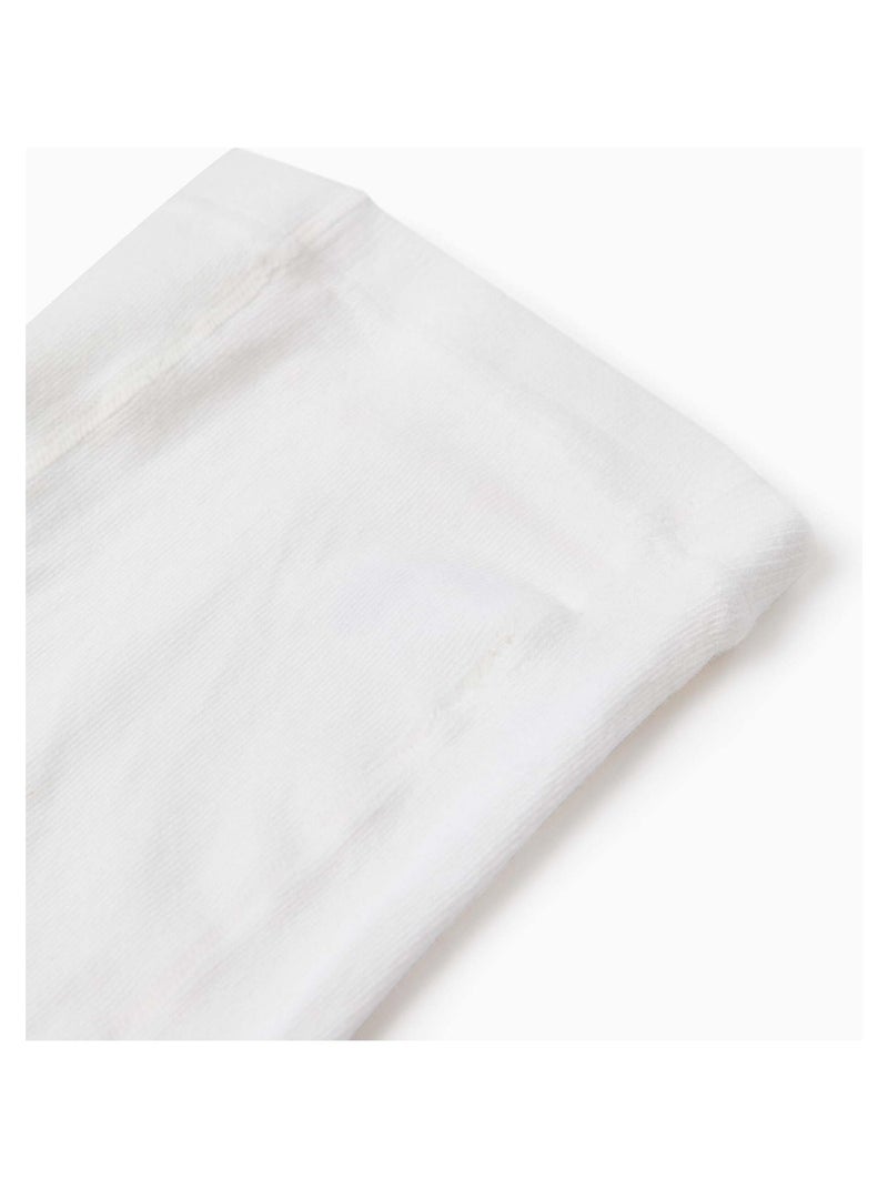 Collants en Maille Anti-Boulochage Blanc - Kiabi