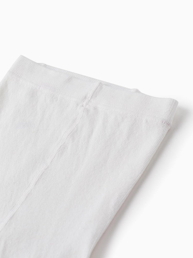 Collants en Maille Anti-Boulochage Blanc - Kiabi