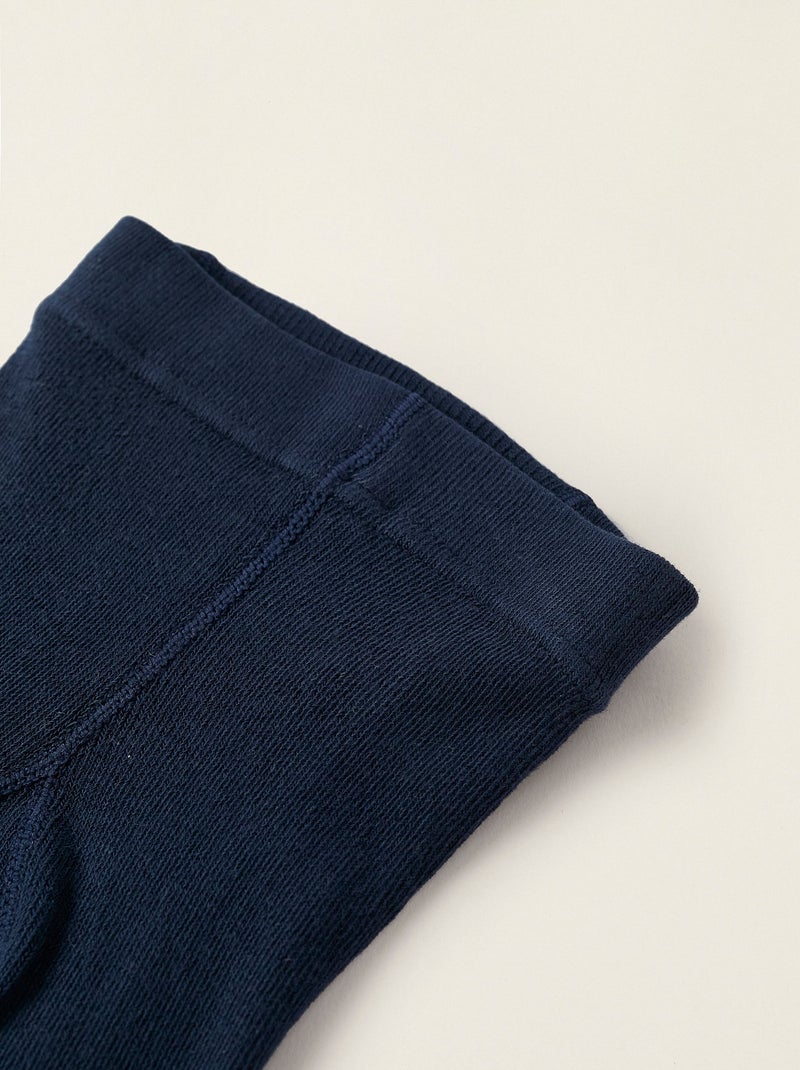 Collants en Maille Anti-Boulochage Bleu foncé - Kiabi