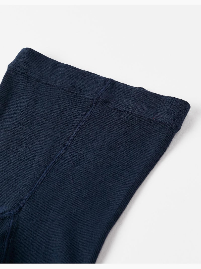 Collants en Maille Anti-Boulochage Bleu foncé - Kiabi