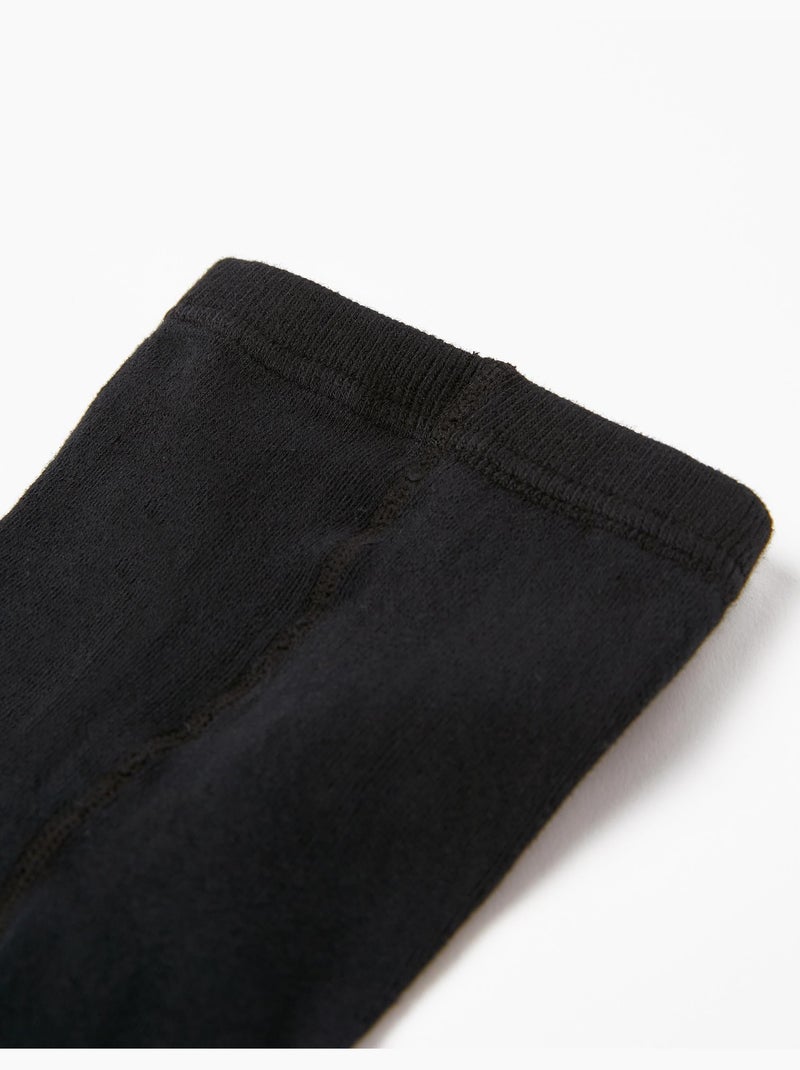 Collants en Maille Côtelée Anti-Boulochage Noir Noir - Kiabi