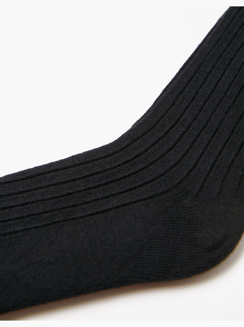 Collants en Maille Côtelée Anti-Boulochage Noir Noir - Kiabi