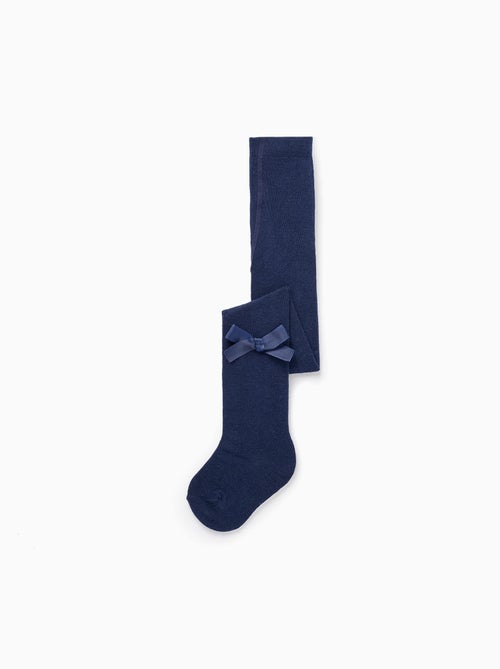 Collants en Tricot de Coton avec Nœud - Kiabi