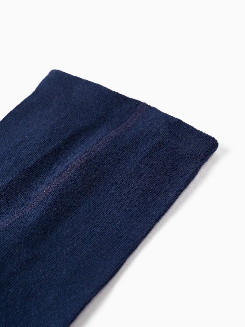 Collants en Tricot de Coton avec Nœud Bleu foncé - Kiabi