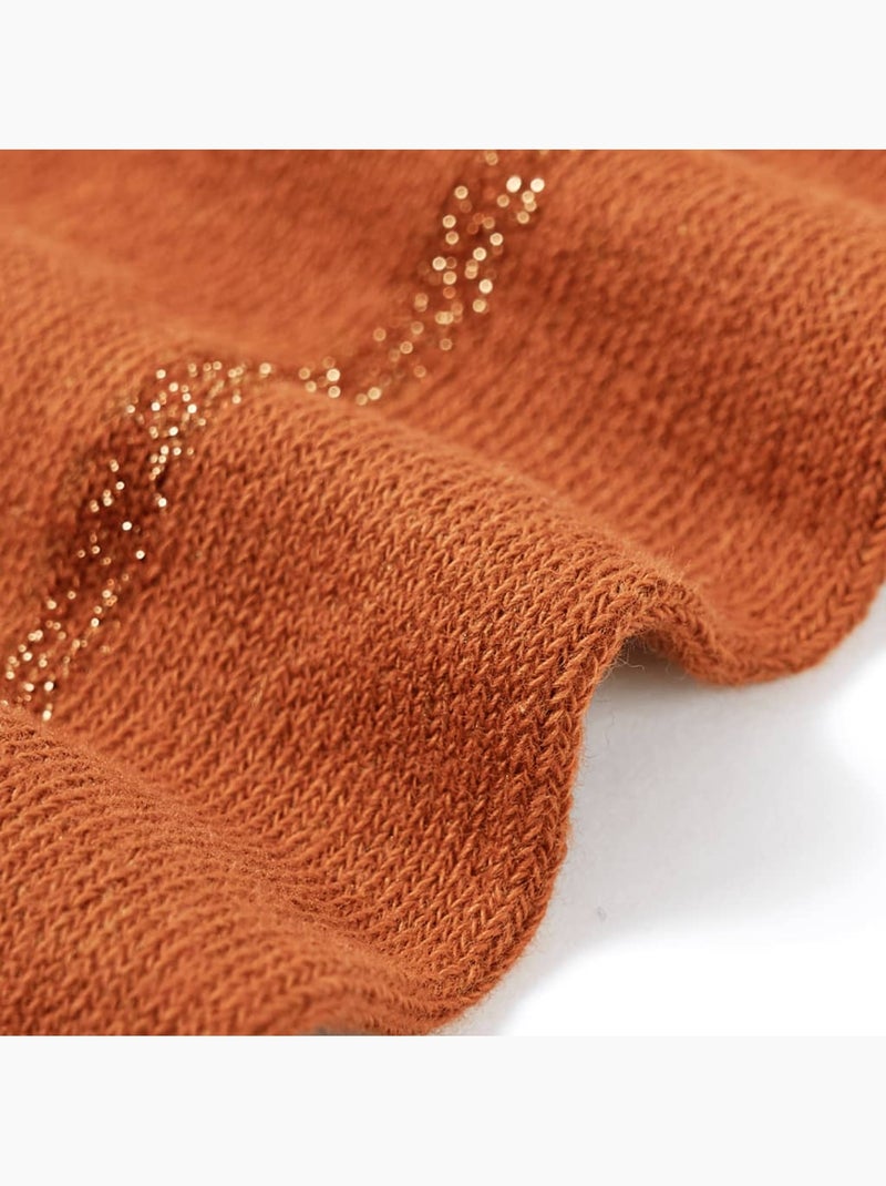 Collants enfant en coton vif avec liseré lurex scintillant - vidaxl Cognac - Kiabi