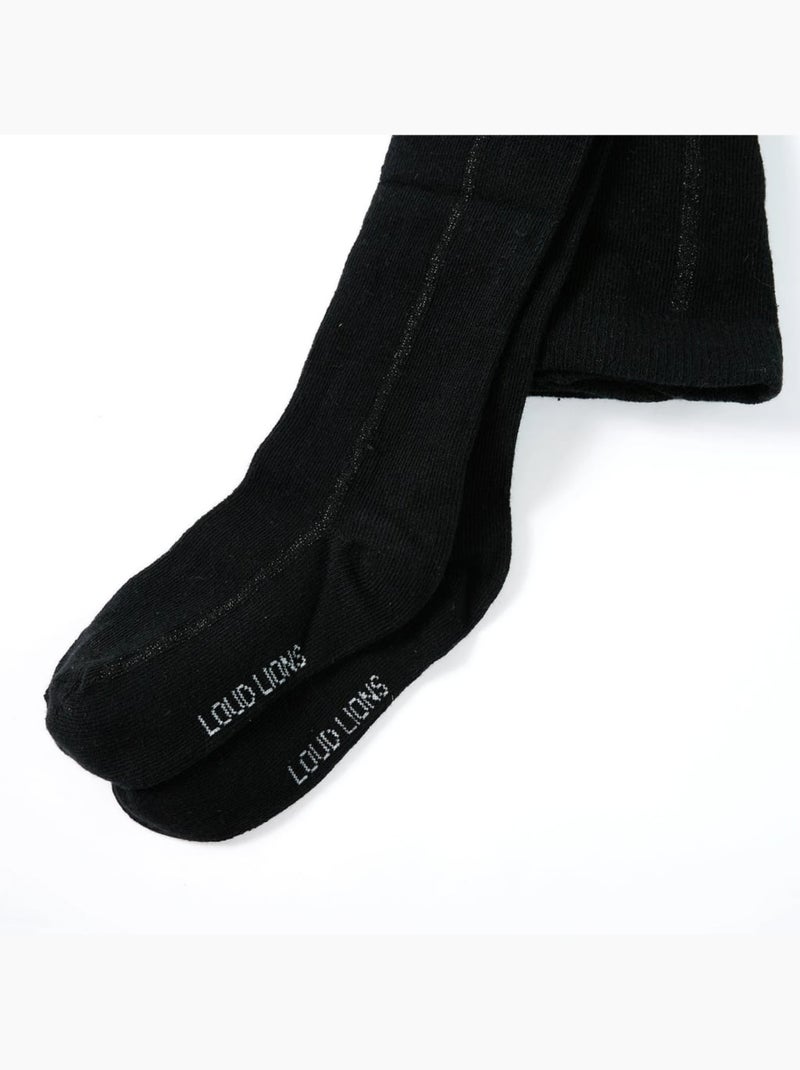 Collants enfant en coton vif avec liseré lurex scintillant - vidaxl Noir - Kiabi