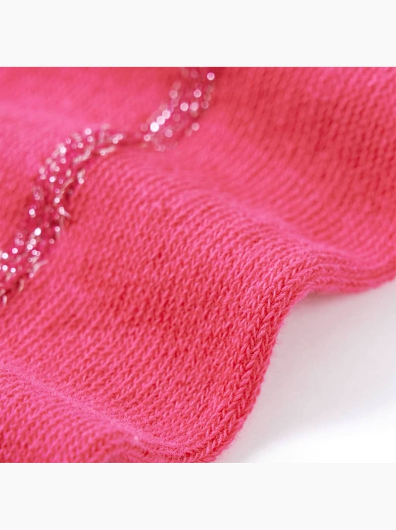 Collants enfant en coton vif avec liseré lurex scintillant - vidaxl Rose fluo - Kiabi
