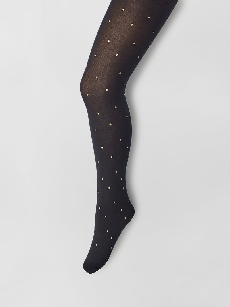 Collants léger en voile pailleté noir 'étoiles' - Kiabi