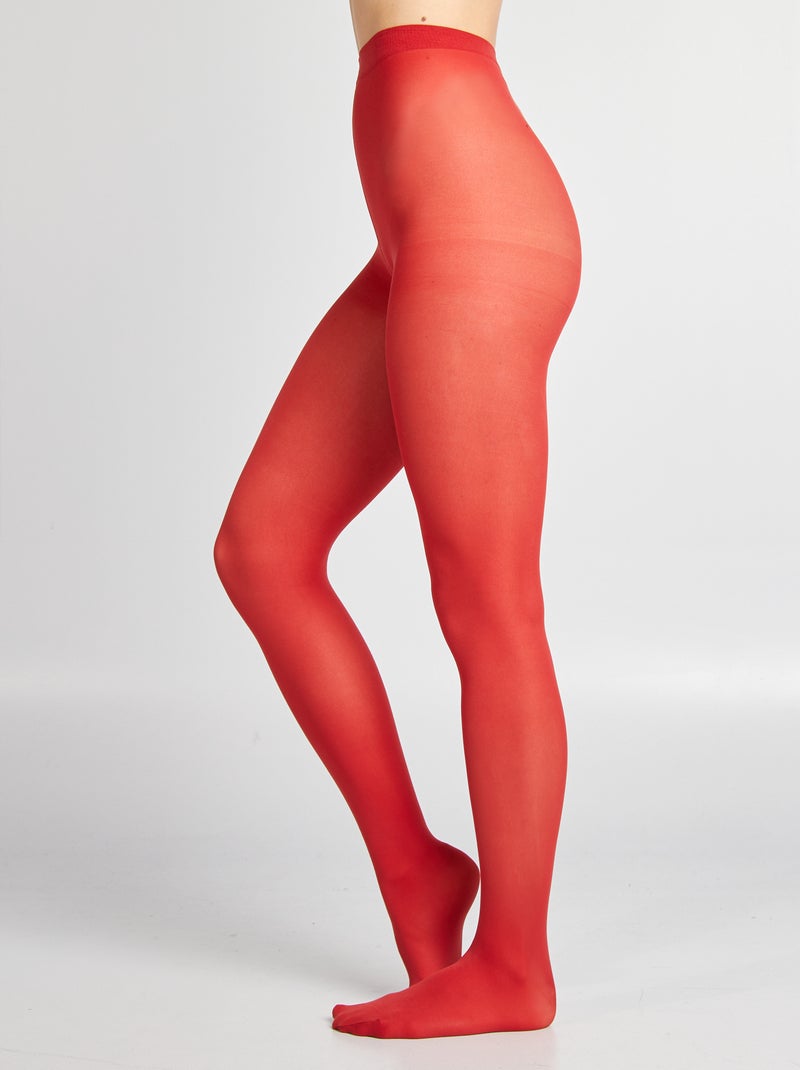 Collants légers 40D Rouge - Kiabi