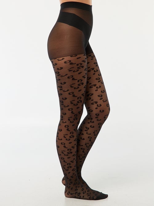 Collants légers fantaisie motif léopard - Kiabi