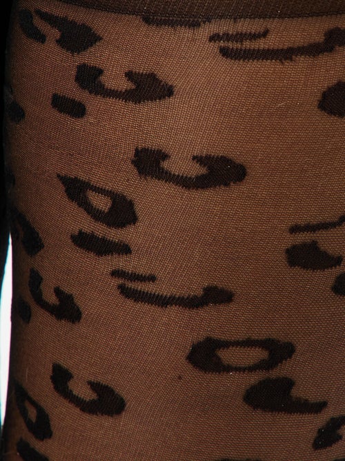 Collants légers fantaisie motif léopard - Kiabi