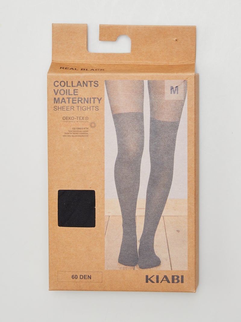 Collants maternité fantaisie 60D noir - Kiabi