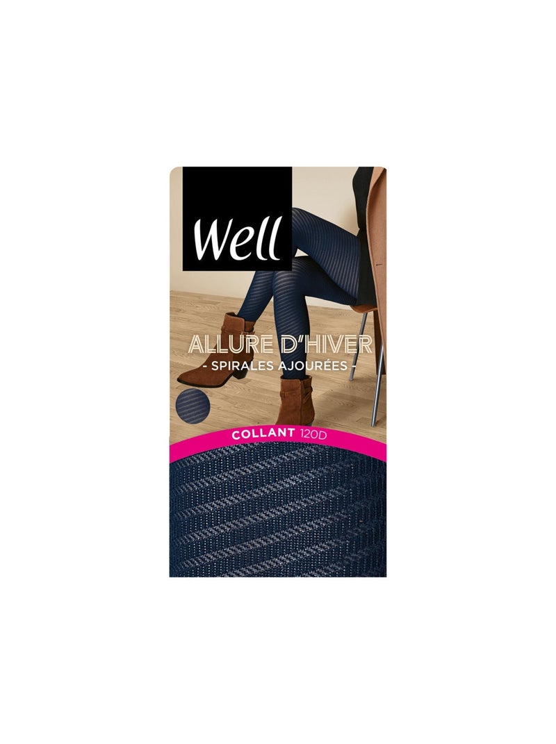 Collants opaques 120D ALLURE D'HIVER Bleu nuit - Kiabi