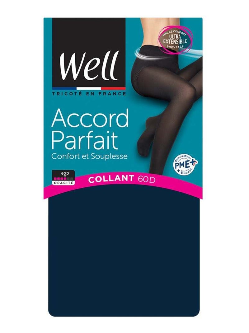 Collants opaques 60D ACCORD PARFAIT Bleu marine - Kiabi