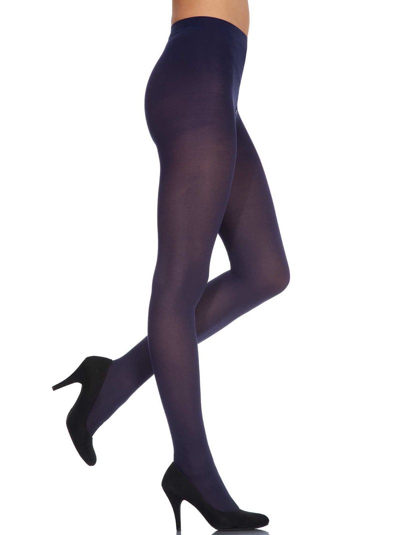 Collants opaques veloutés 'DIM' 50D bleu marine - Kiabi