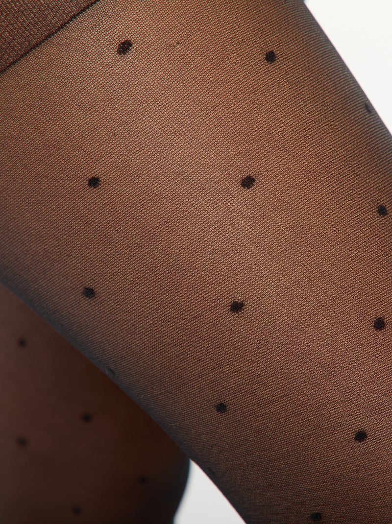 Collants plumetis Noir - Kiabi